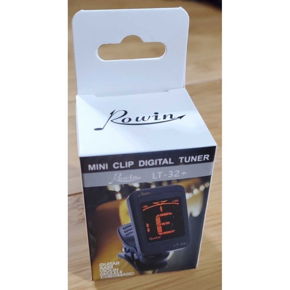 Rowin LT-32+ Mini Clip On Digital Guitar Tuner Black LT-32-BK NEW